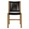 Maklaine Modern / Contemporary 7-Piece Dining Set in Natural Black