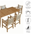 Maklaine 7-Piece Dining Set with Armchairs in Natural Natural
