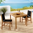 Maklaine 3-Piece Dining Set with Armless Chiars in Natural Black