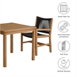 Maklaine Contemporary 3-Piece Dining Set with Armchairs in Natural Black