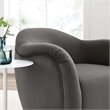 Maklaine Contemporary Performance Velvet Swivel Armchair in Storm Gray