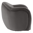 Maklaine Contemporary Performance Velvet Swivel Armchair in Storm Gray