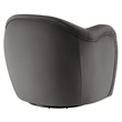 Maklaine Contemporary Performance Velvet Swivel Armchair in Storm Gray