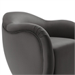 Maklaine Contemporary Performance Velvet Swivel Armchair in Storm Gray