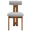 Maklaine Contemporary Dining Chair Set of 2 in Walnut Light Gray