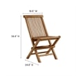 Maklaine 5-Piece Dining Set with Folding Chairs in Natural Natural