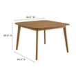Maklaine 5-Piece Dining Set with Armless Chairs in Natural Natural