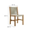 Maklaine 5-Piece Dining Set with Armless Chairs in Natural Natural