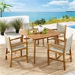 Maklaine 5-Piece Dining Set with Armchairs in Natural Natural