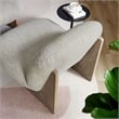 Maklaine Contemporary Accent Chair and Ottoman Set in Pearl Oak