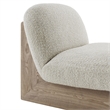 Maklaine Contemporary Accent Chair and Ottoman Set in Pearl Oak