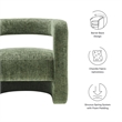 Maklaine Contemporary Chenille Upholstered Accent Chair in Basil