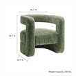 Maklaine Contemporary Chenille Upholstered Accent Chair in Basil