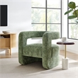 Maklaine Contemporary Chenille Upholstered Accent Chair in Basil