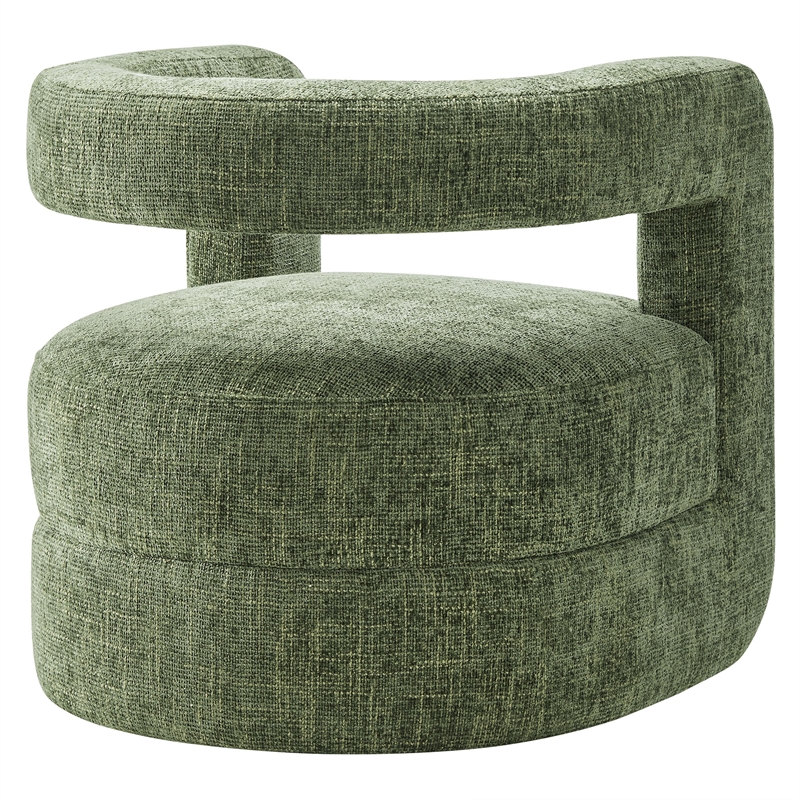 Maklaine Contemporary Chenille Upholstered Accent Chair in Basil