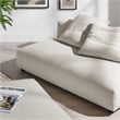 Maklaine Contemporary Armless Loveseat and Ottoman Set in Salt