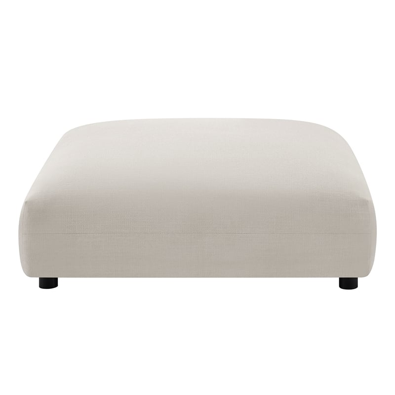 Maklaine Contemporary Armless Loveseat and Ottoman Set in Salt
