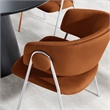 Maklaine Contemporary Upholstered Dining Chair Set of 2 in Rust Silver