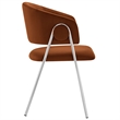 Maklaine Contemporary Upholstered Dining Chair Set of 2 in Rust Silver