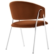 Maklaine Contemporary Upholstered Dining Chair Set of 2 in Rust Silver