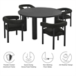 Maklaine 5-Piece Dining Table and Chairs Set in Charcoal Graphite