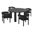 Maklaine 5-Piece Dining Table and Chairs Set in Charcoal Graphite
