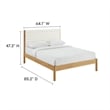 Maklaine Contemporary Channel Tufted Queen Platform Bed in Feather Oak