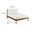 Maklaine Contemporary Channel Tufted Queen Platform Bed in Feather Walnut