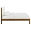 Maklaine Contemporary Channel Tufted Queen Platform Bed in Feather Walnut