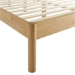 Maklaine Contemporary Channel Tufted Full Platform Bed in Feather Oak
