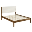 Maklaine Contemporary Channel Tufted Full Platform Bed in Feather Walnut