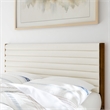 Maklaine Contemporary Channel Tufted King Platform Bed in Feather Walnut