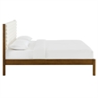 Maklaine Contemporary Channel Tufted King Platform Bed in Feather Walnut