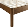Maklaine Contemporary Channel Tufted King Platform Bed in Feather Walnut