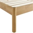 Maklaine Contemporary Channel Tufted Twin Platform Bed in Feather Oak