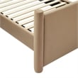 Maklaine Contemporary Performance Velvet Upholstered King Platform Bed in Taupe