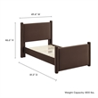 Maklaine Performance Velvet Upholstered Twin Platform Bed in Chocolate Brown