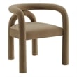 Maklaine Performance Velvet Upholstered Dining Chair in Camel