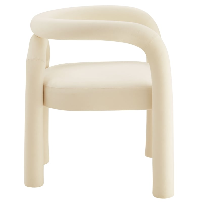Maklaine Performance Velvet Upholstered Dining Chair in Porcelain
