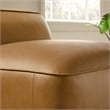 Maklaine Vegan Leather Upholstered Modular Armless Chair in Camel