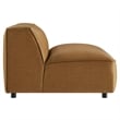 Maklaine Vegan Leather Upholstered Modular Armless Chair in Camel