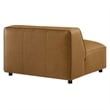 Maklaine Vegan Leather Upholstered Modular Armless Chair in Camel