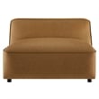 Maklaine Vegan Leather Upholstered Modular Armless Chair in Camel