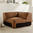 Maklaine Contemporary Vegan Leather Upholstered Corner Chair in Coffee