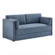 Maklaine Modern / Contemporary Soft Fabric Upholstered Sofa in Denim