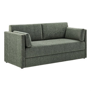 Maklaine Contemporary Upholstered Heathered Chenille Sofa in Eucalyptus