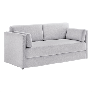 Maklaine Contemporary Upholstered Heathered Chenille Sofa in Newsprint