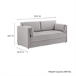Maklaine Modern / Contemporary Soft Fabric Upholstered Sofa in Taupe