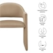 Maklaine Contemporary Performance Velvet Dining Armchair in Taupe