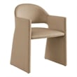 Maklaine Contemporary Performance Velvet Dining Armchair in Taupe